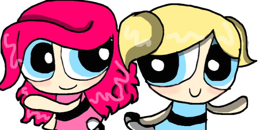 Pin Blossom Bubbles And Buttercup - Bubbles And Pinkie Pie (900x430)