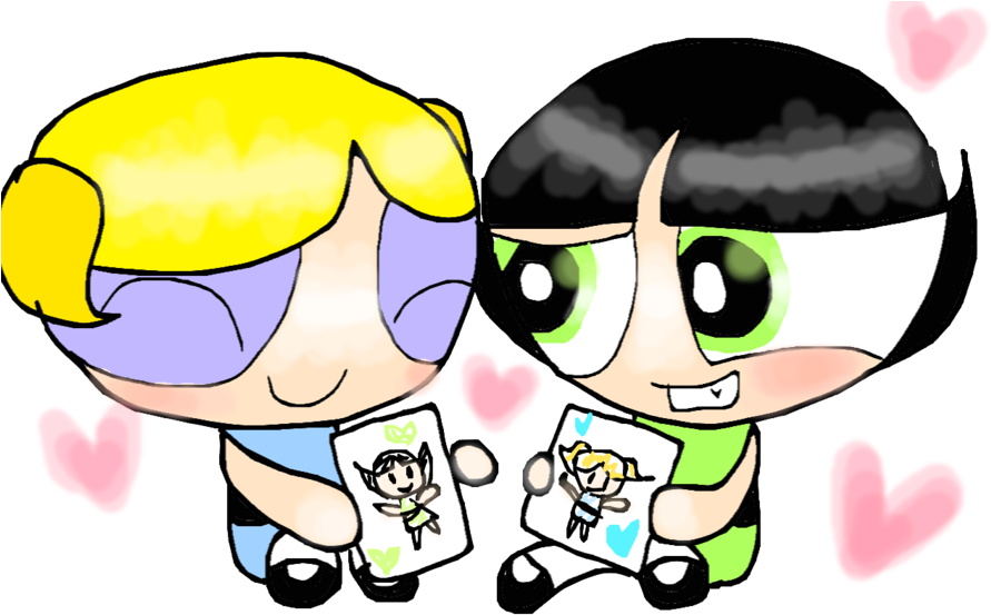 Sisterly Love By Meimeix - Blossom And Buttercup Love (900x563)