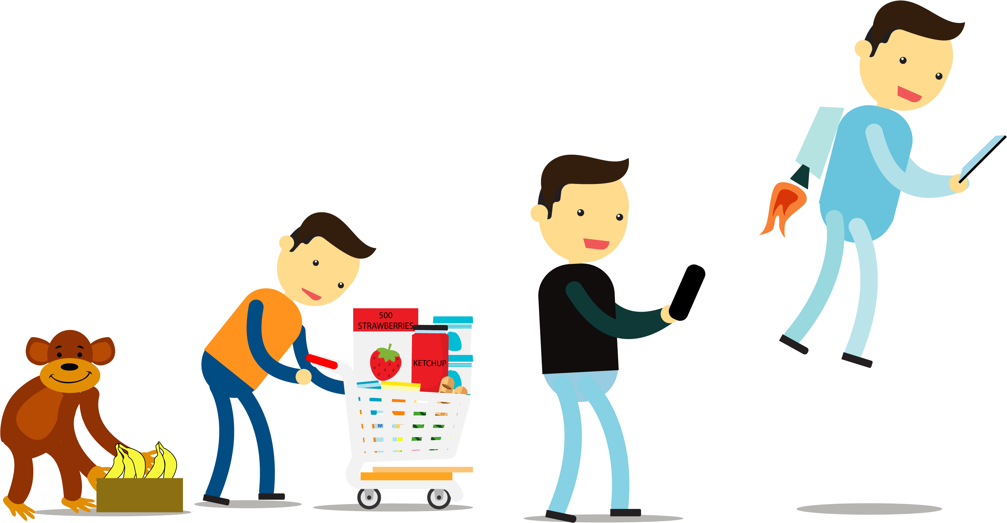 Crowds, Lines And Hassle Behind - Cartoon (3419x1881)