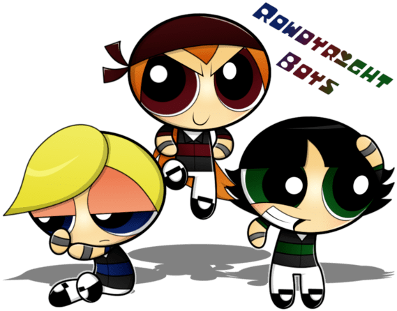 Rowdyright Boys And Powerpuff Girls (575x480)