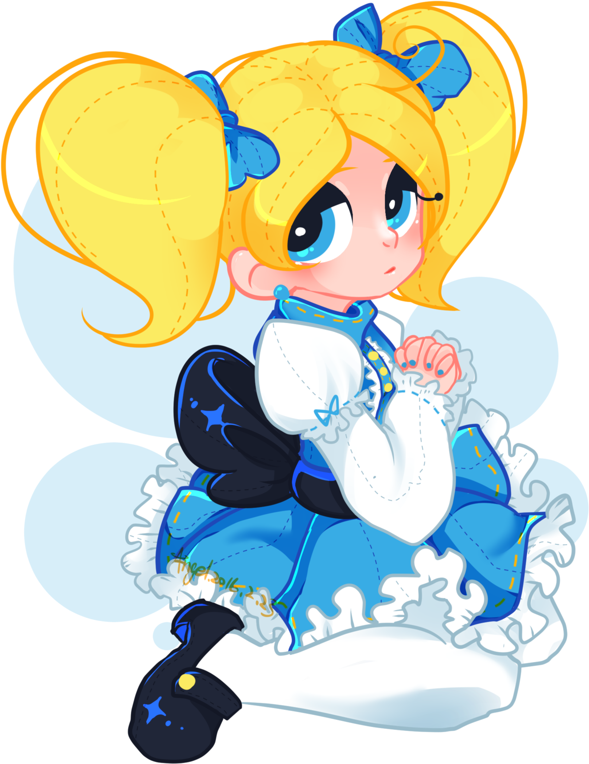 Powerpuff Girls Buttercup Crying Download - Bubbles Fanart (1280x1610)