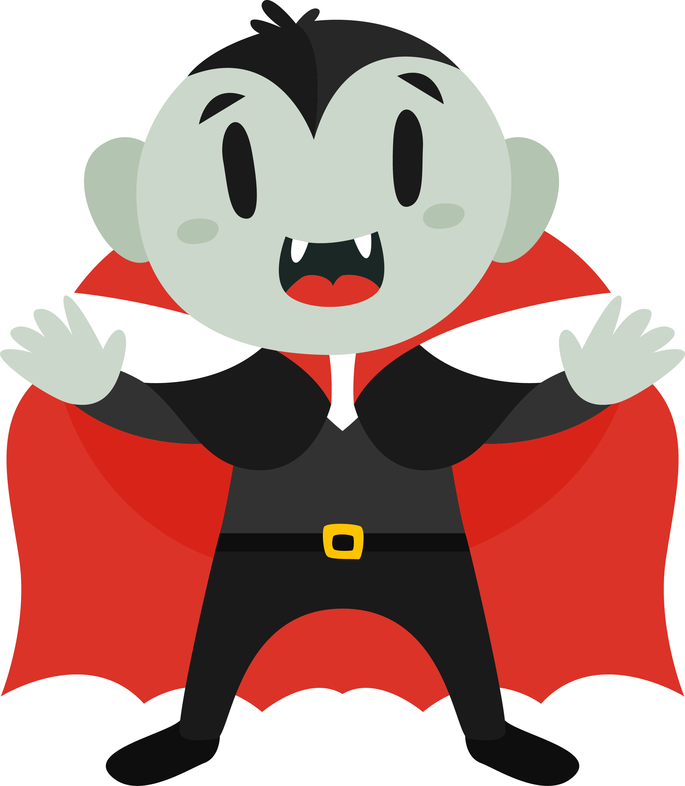 Count Dracula Halloween Cartoon - Dracula Cartoon Png (2359x2706)