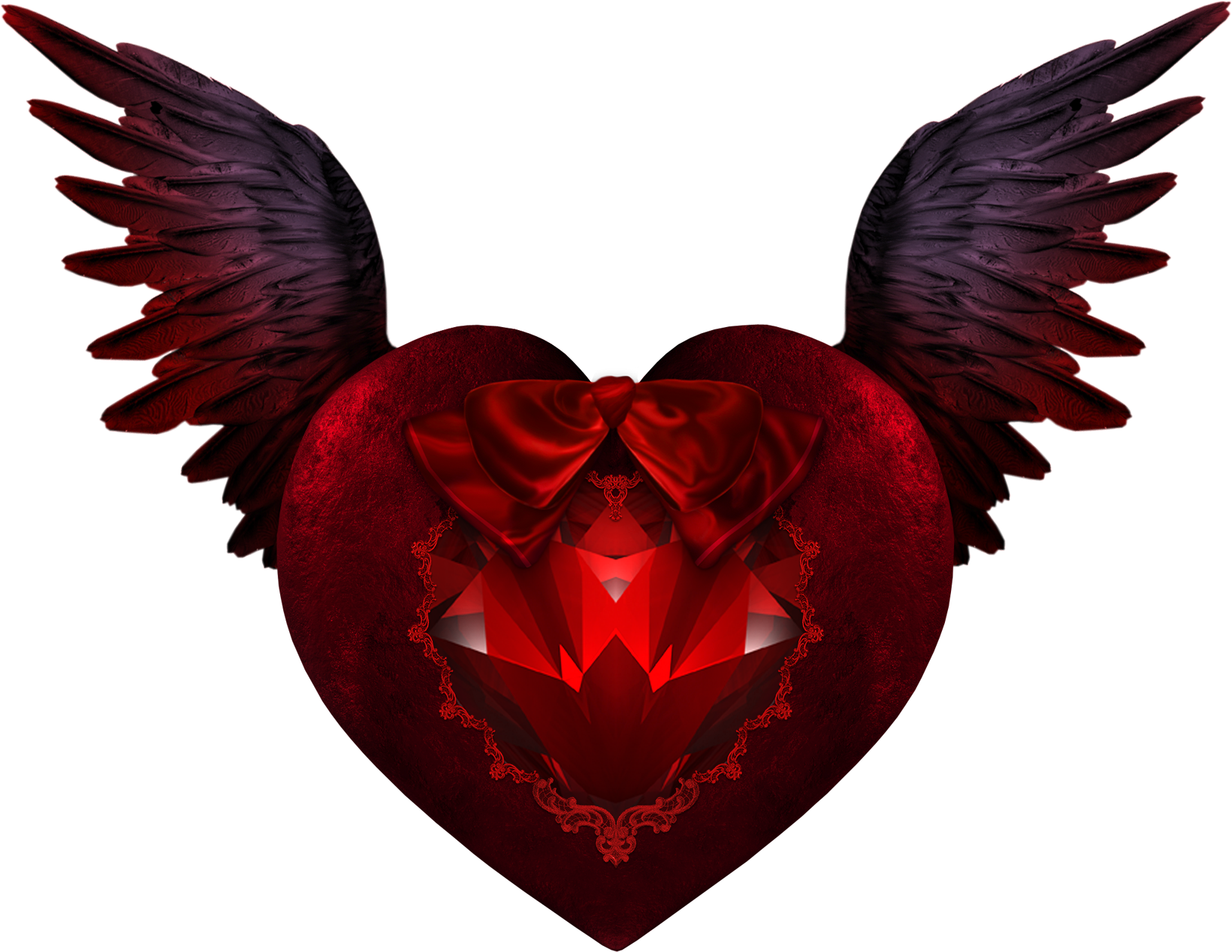 Devil Wing Heart - Devil Heart With Wings (1631x1260)
