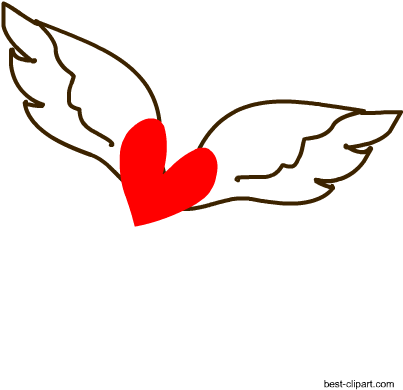 Free Heart With Wings Clipart - Clip Art (450x450)