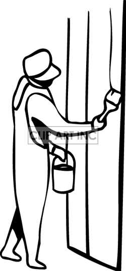 Black And White Man Painting Clipart Panda Free Clipart - Painter Images Black And White (250x535)