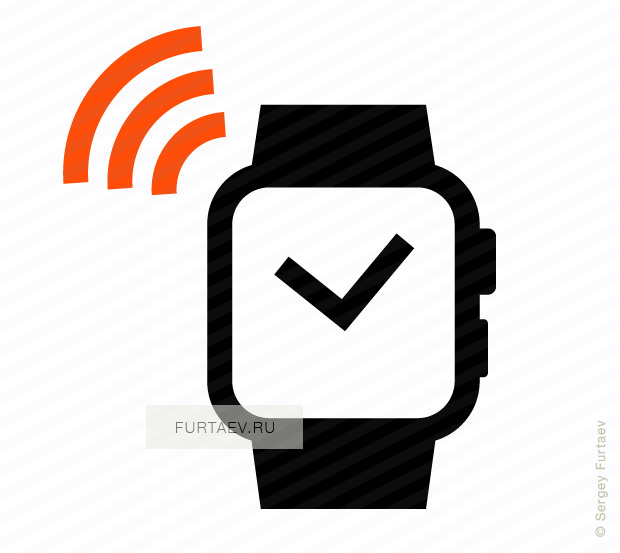 Vector Icon Of Wireless Signal Going From Smart Watch - Simbolo Smart Watch (620x553)