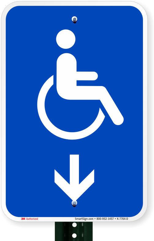 Accessible Handicap Down Arrow Sign - Multi Gender Washroom Signs (800x800)