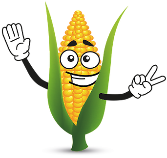 Simone Cartoon Corn Charcter - Southwold Maize Maze (409x382)