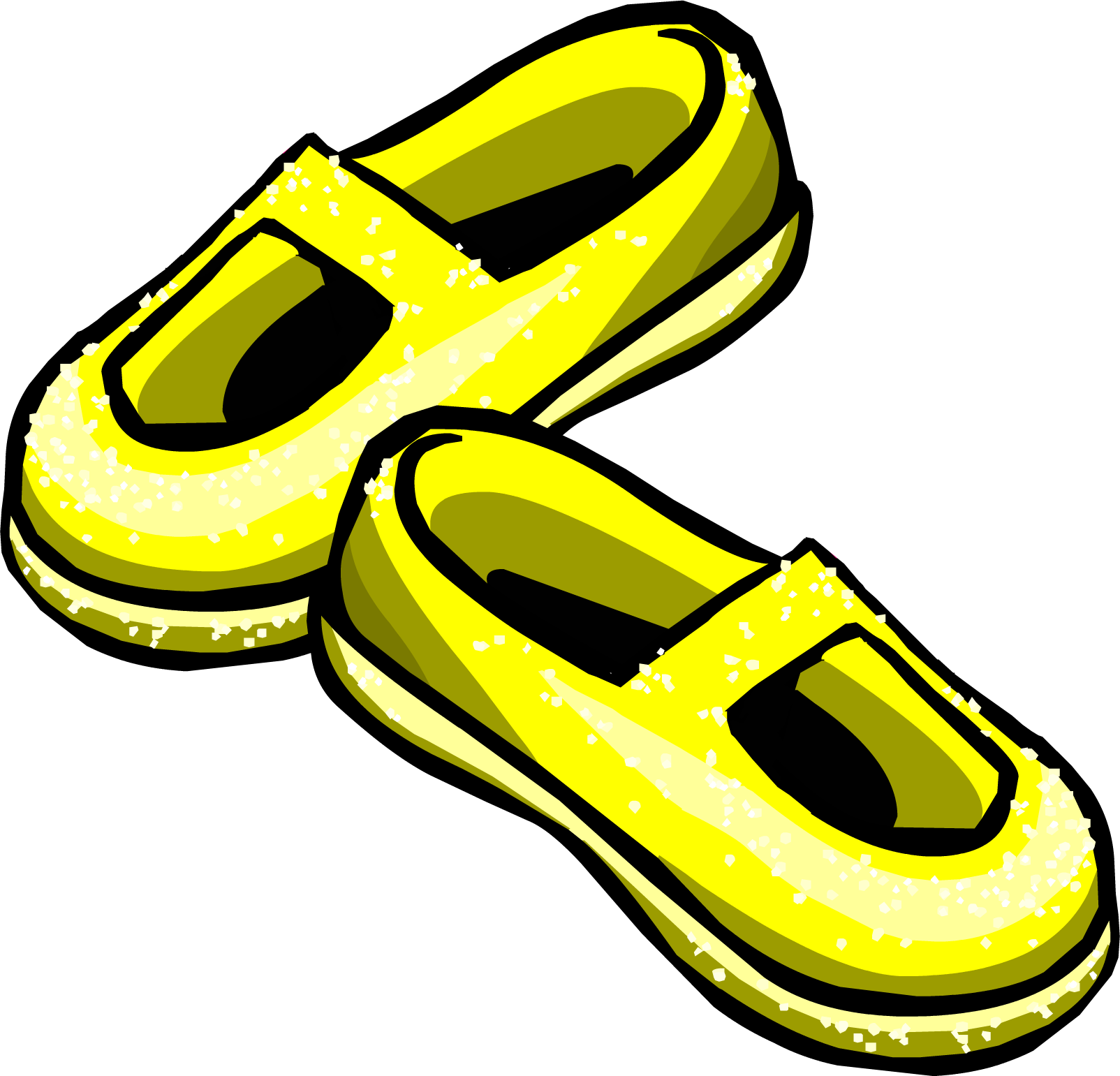 Golden Shiny Shoes - Club Penguin Gold Shoes (1604x1541)