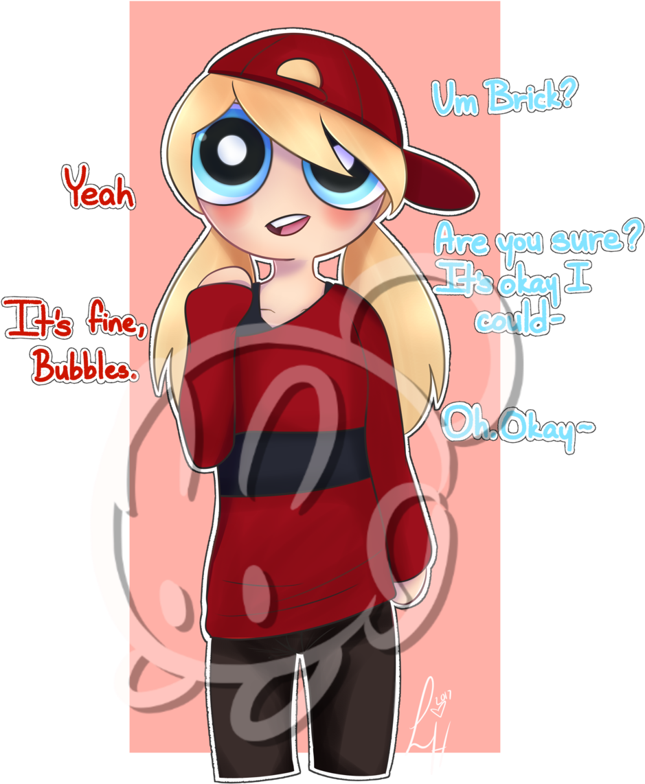Bubbles On Brick's Clothes By Sweetlilharu - Anime Bubbles X Brick (1024x1365)