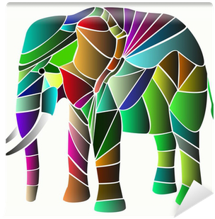 Papier Peint Illustration De L'éléphant Composé De - Cafepress Vector Elephant Eps Square Sticker 3 X Bumper (400x400)