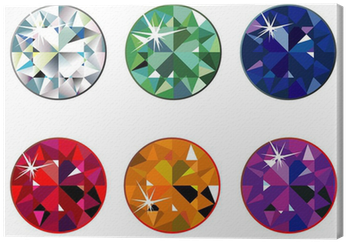 Round Precious Stones With Sparkle Canvas Print • Pixers® - Precious Stones (400x400)