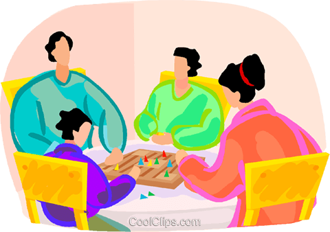 Family Playing A Board Game Royalty Free Vector Clip - Illustration (480x338)