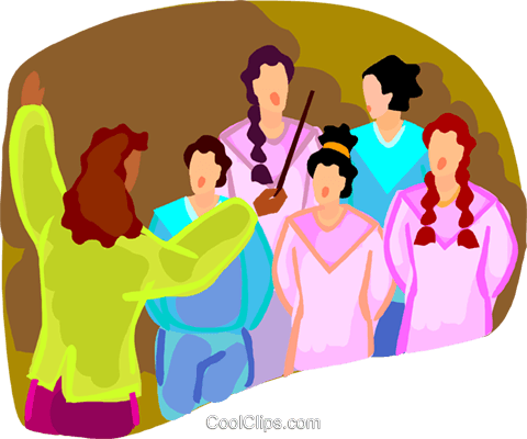 Woman Conducting A Choir Royalty Free Vector Clip Art - Hilo (480x400)