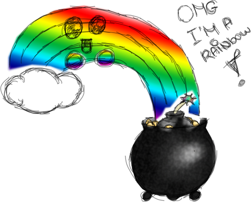 Rainbow Happiness Bomb By Sierrea - Illustration (512x413)