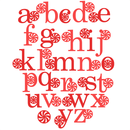 Peppermint Alphabet Scrapbook Clip Art Christmas Cut - E By Design Pmce11bk4-18 Monogram Print Pillow, 18" (432x432)