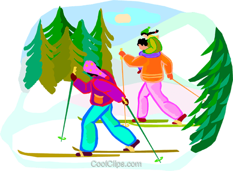 Winter Sports, Cross-country Skiing Royalty Free Vector - Winter Sports, Cross-country Skiing Royalty Free Vector (480x351)