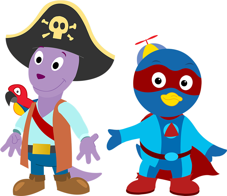 Pirate Austin And Superhero Pablo - Backyardigans Pablo And Austin (750x650)