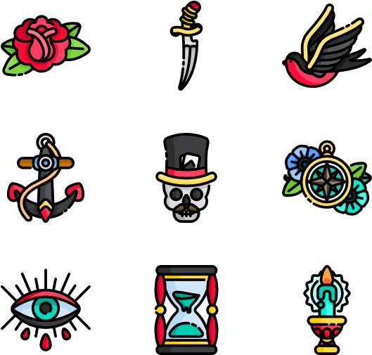 Old School Tattoo - Tattoo Old School Png (600x564)