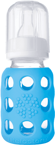 Lifefactory 4oz Baby Glass Bottle,sky Blue - Lifefactory Bpa-free Glass Baby Bottle Gift Set With (700x700)