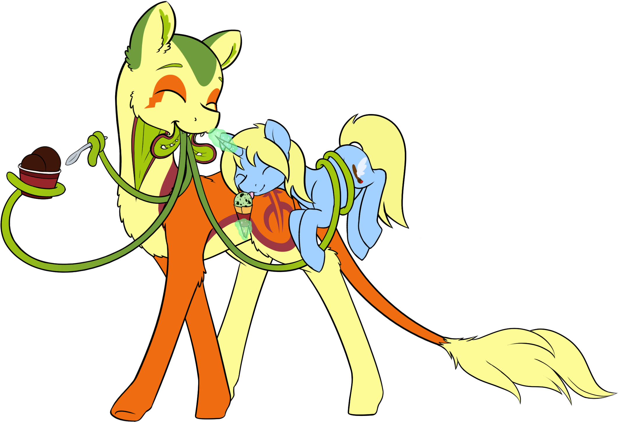 Mynder, Female, Food, Happy, Ice Cream, Magic, Male, - Cartoon (2165x1478)