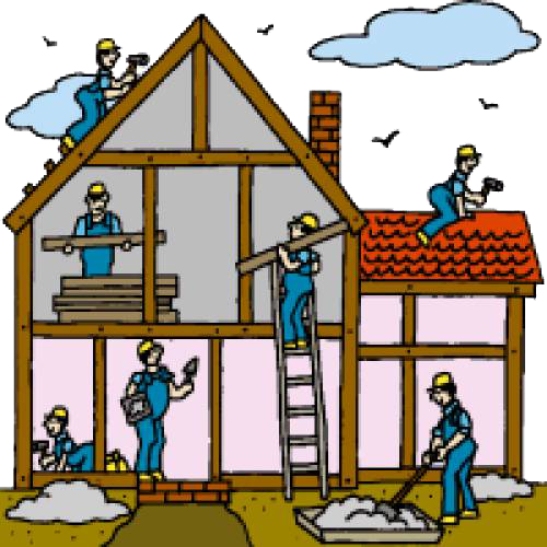 Home - Home - Home-remodeling - Postcards, Direct Mail - Construction Clip Art (500x500)