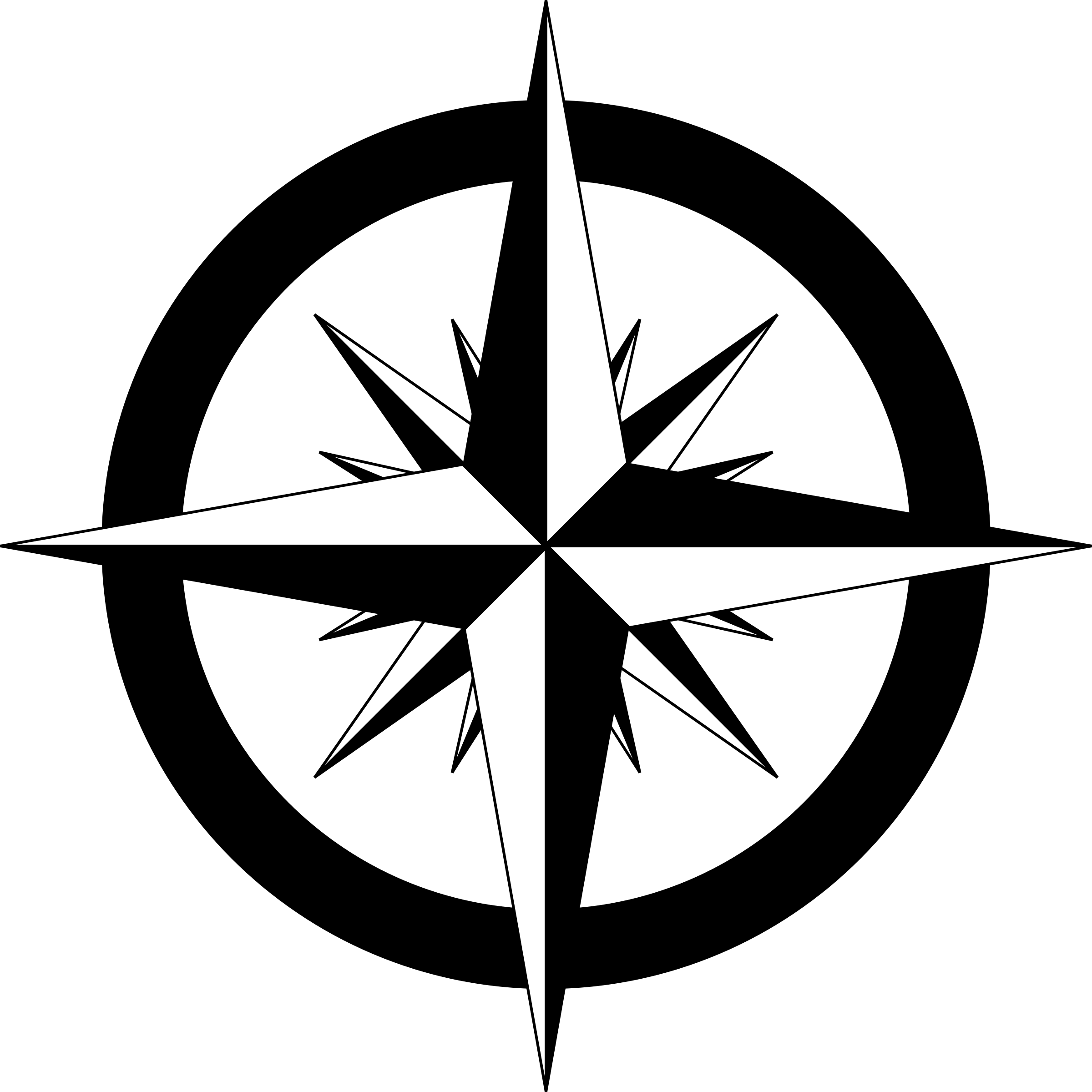 Medium Image - Compass Rose With Cardinal And Intermediate Directions (2400x2400)