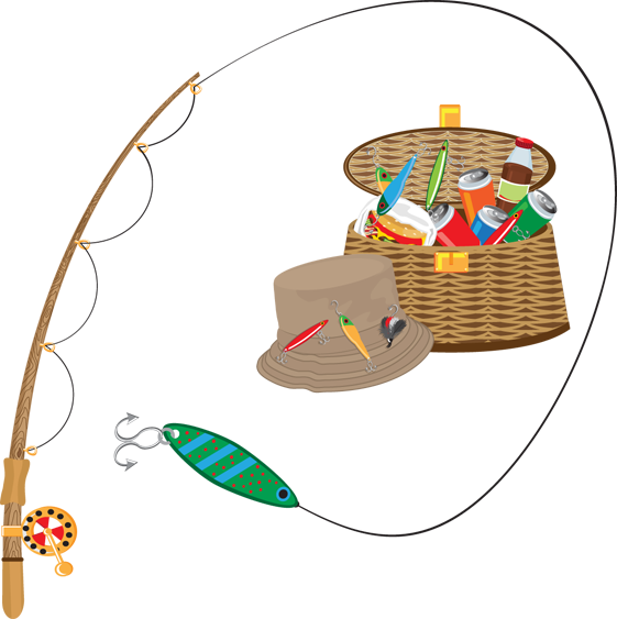 Fish Border Clip Art - Fishing Clipart Png (561x563)