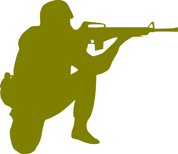 Soldier Clip Art At Clker - Army Soldier Silhouette (600x520)