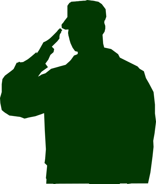 Soldier Saluting Silhouette (504x595)