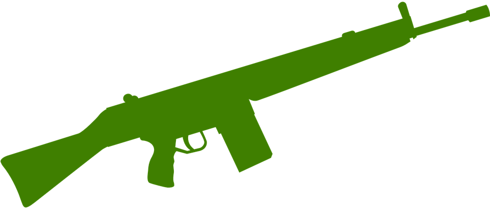 Rifle Gun Green Weapon Military War Army Armed - Machine Gun Silhouette (960x480)