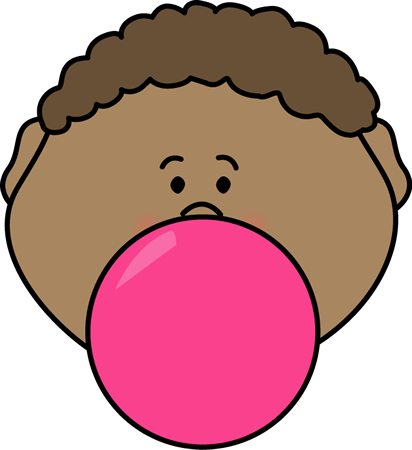 Bubblegum Boy - Blowing Bubble Gum Clipart (412x450)