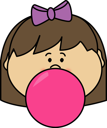 Bubblegum Girl - Clipart Chewing Gum (374x450)