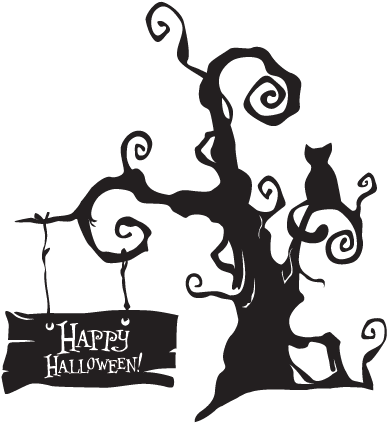 See It With Your Wall Color - Spooky Halloween Tree (451x451)