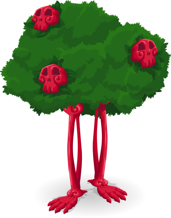 Skeleton Tree Cartoon Scary Halloween Creepy - Tree (565x720)