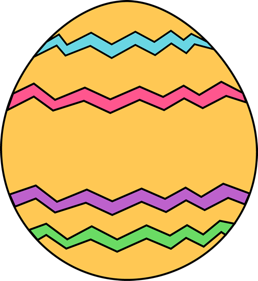 Yellow Zig Zag Easter Egg - Clip Art Easter Egg (504x550)