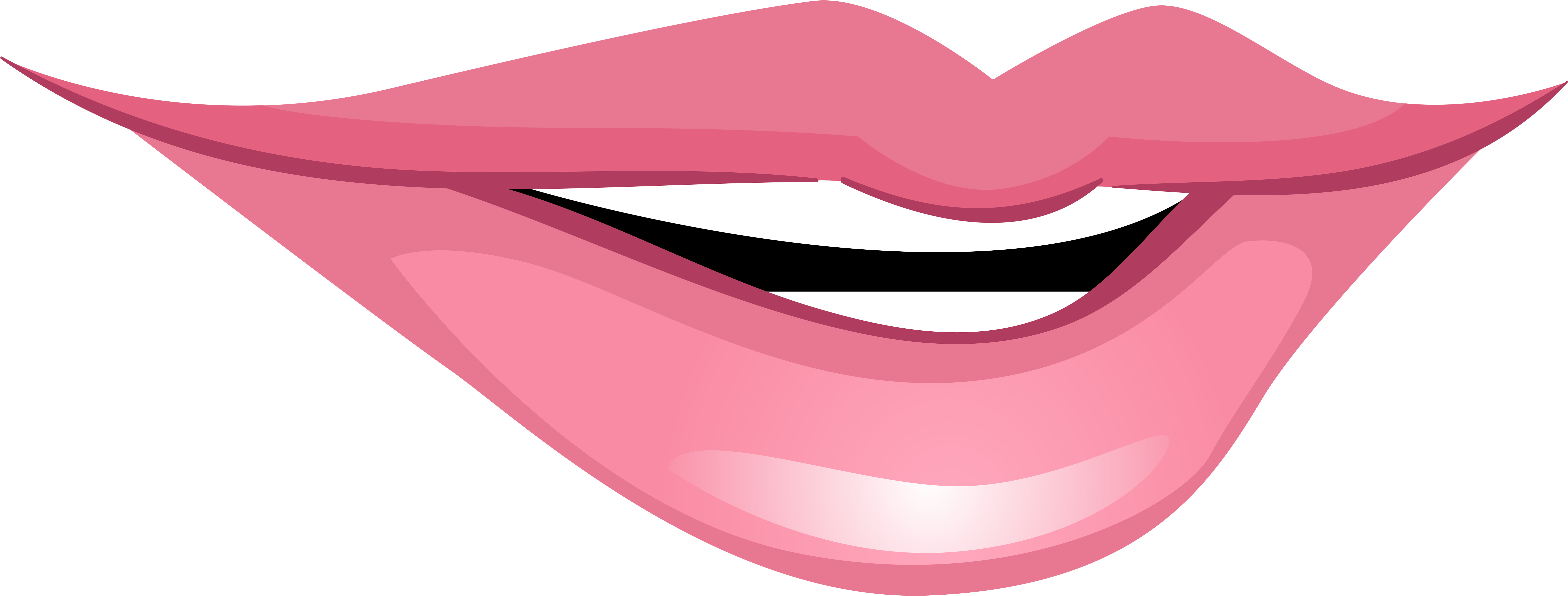 Pink Smiling Mouth Png Clip Art - Clip Art (8000x3040)