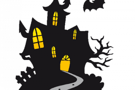 Haunted House Clipart Cartoon - Spooky Castle Clipart (450x300)