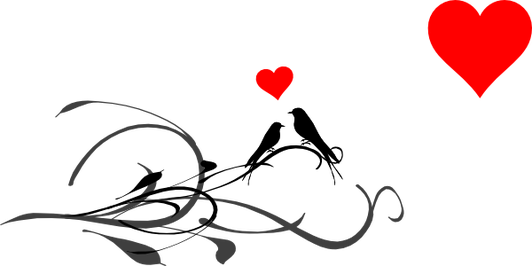 Picture - Love Birds On Branch (532x266)