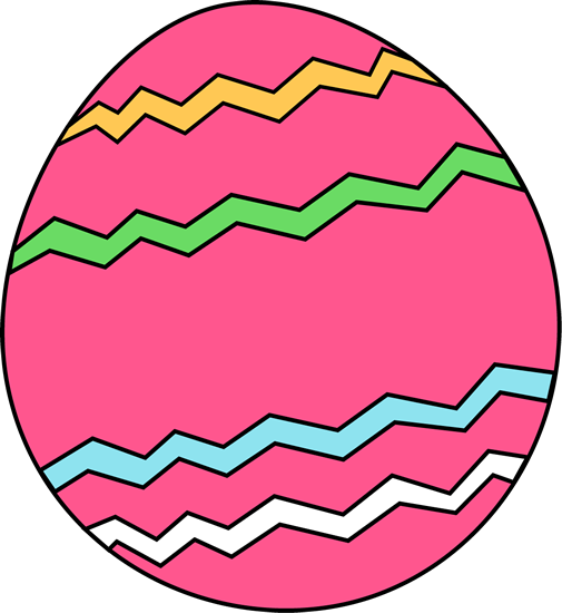 Pink Zig Zag Easter Egg - Easter Eggs Clip Art (505x550)
