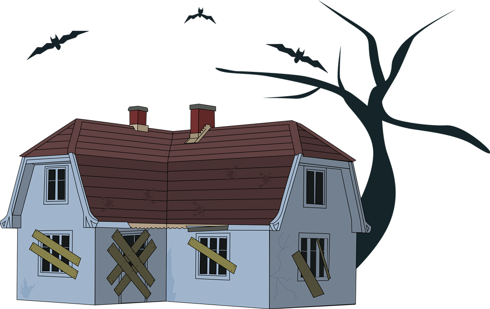 Haunted House Clip Art - Creepy House Clipart (1000x632)