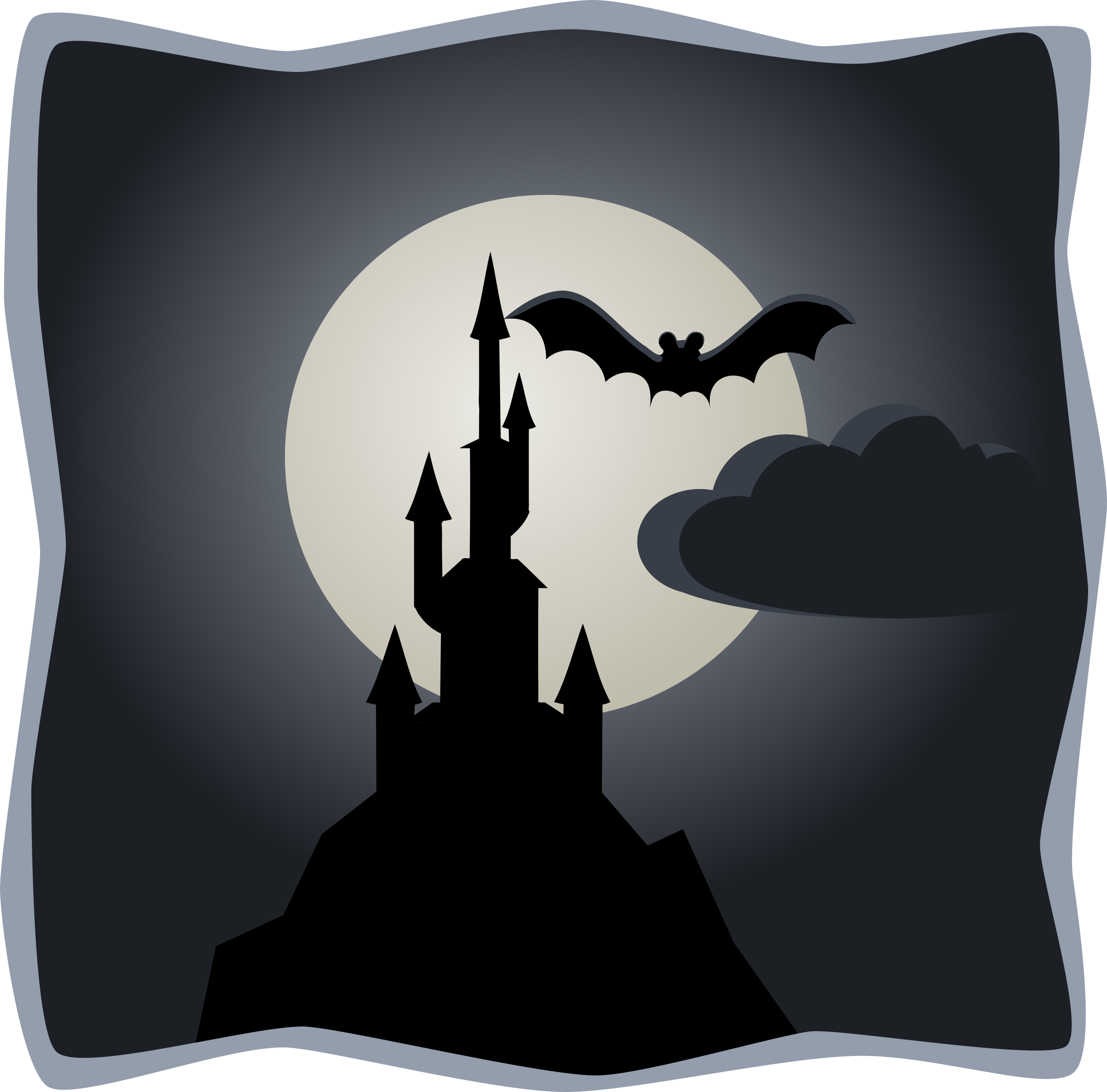 Spooky Castle In Full Moon - Spooky Castle Cartoon (2400x2367)