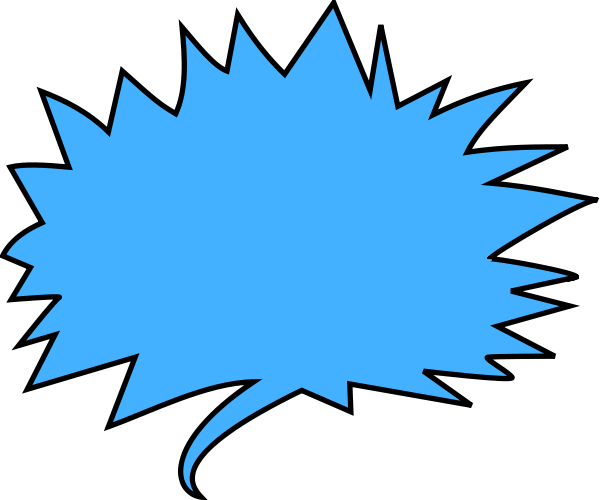 Thought Bubble Word Bubble Cartoon Speech Clip Art - Comic Speech Bubble Blue (600x500)