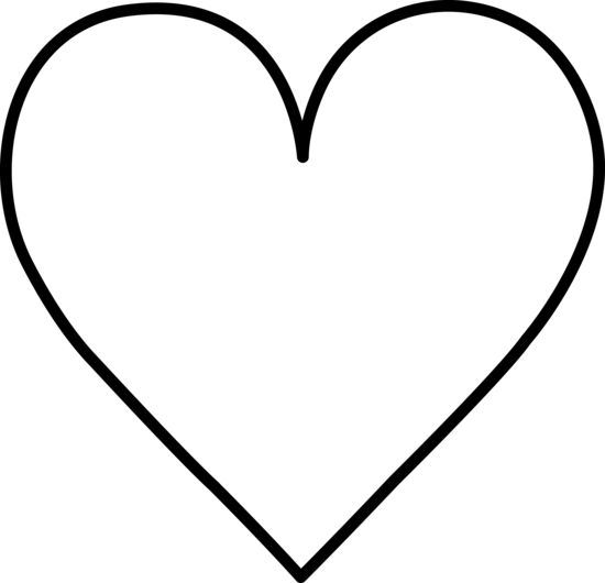 Black And White Heart Clipart - Heart Black And White Outline (550x530)