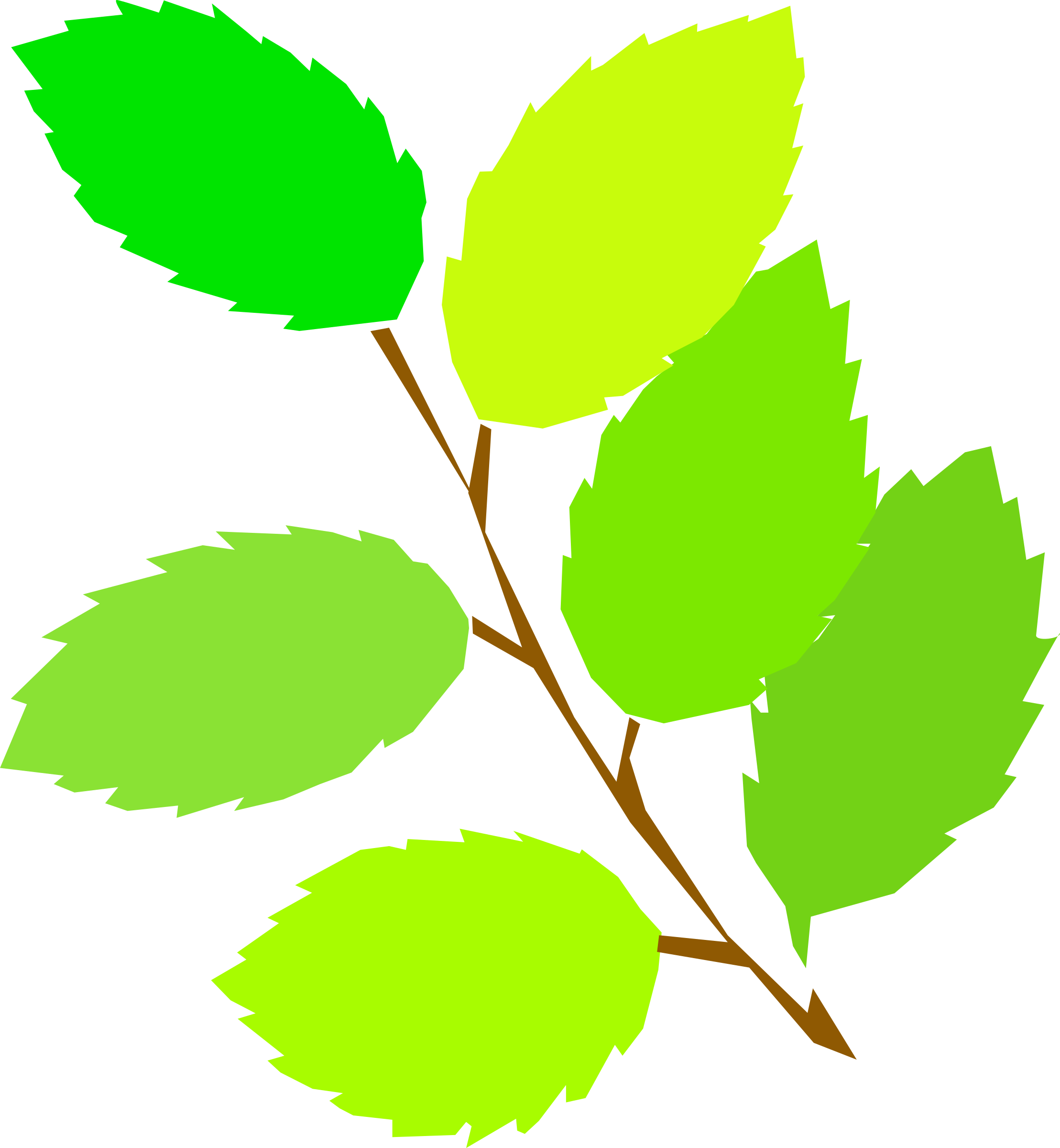 Big Image - Spring Leaves Clipart (2217x2400)