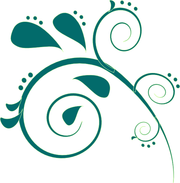 Teal Clipart - Free Paisley Clip Art (588x596)