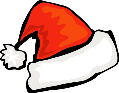 Santa Hat Clipart Christmas Boot Pencil And In Color - Santa Hats (400x313)