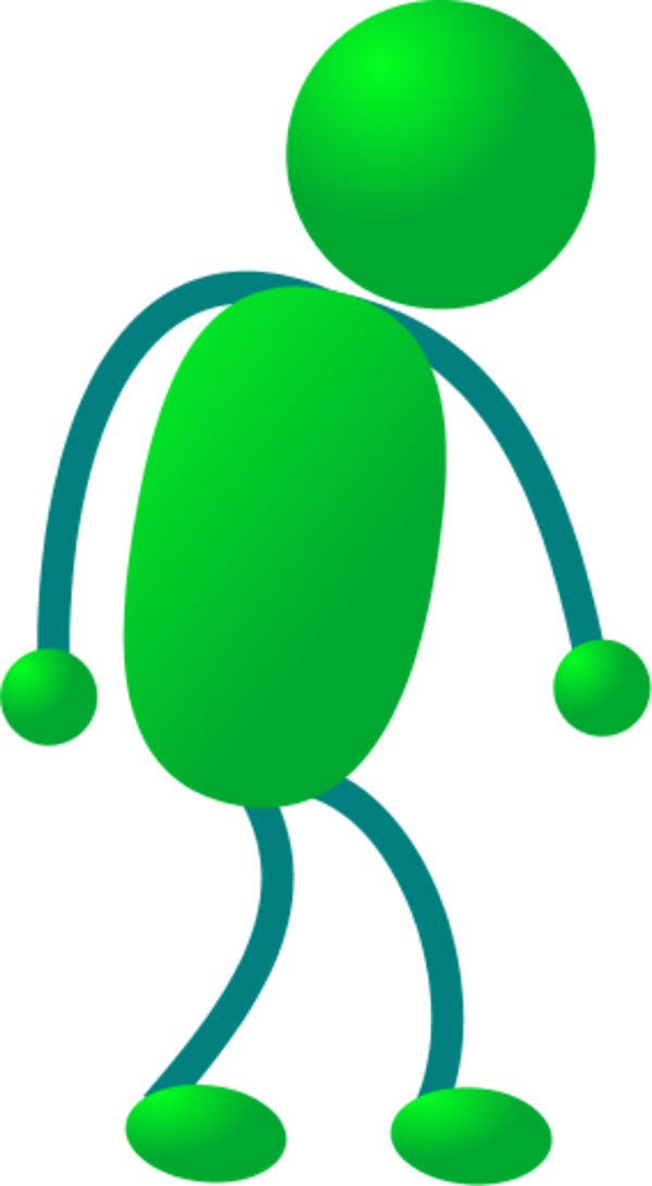 Stickman Waving And Happy - Stick Man Walking (600x1092)