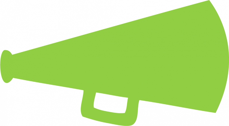Cheer Megaphone Clipart Cheerleading Free Images - Green Megaphone Clipart (800x440)