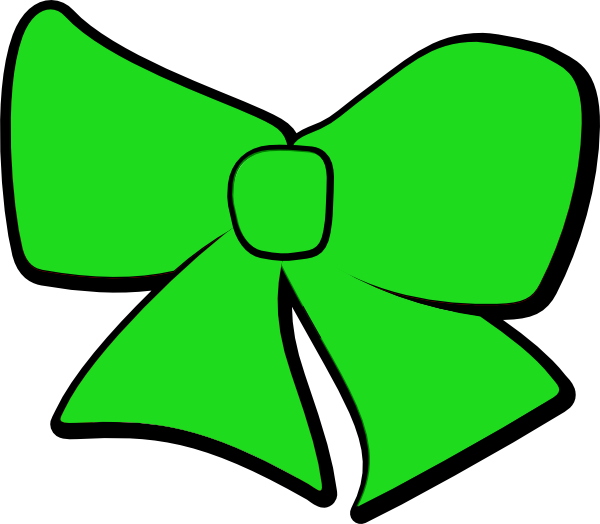 Green Bow Clip Art - Cheer Bow Green Clipart (600x524)